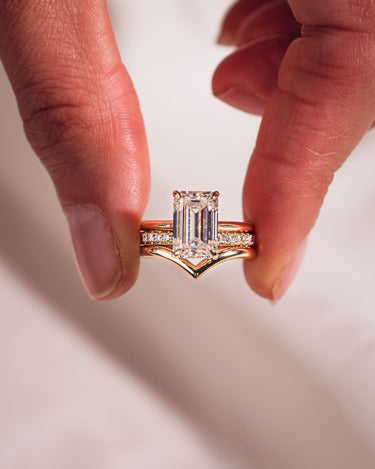Caroline - Emerald Ring Set - Zen Moissanite