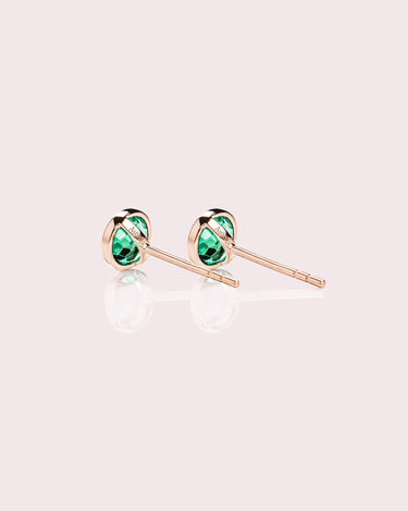 Demi Earrings - Round Lab - Emerald - Zen Moissanite