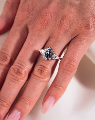 Hannah - Oval (Grey) & Pear - Zen Moissanite