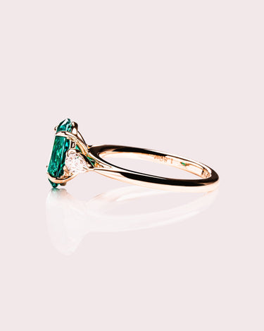Hannah - Oval (Lab - Emerald) & Pear - Zen Moissanite