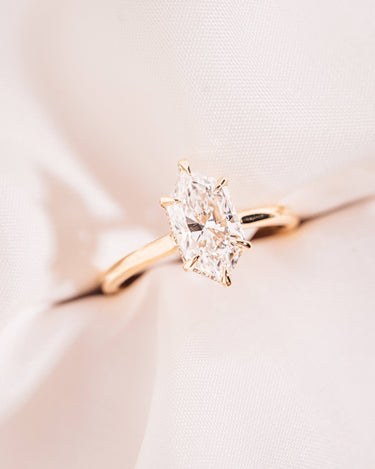 Jasmine - Elongated Hexagon Lab - Diamond - Zen Moissanite