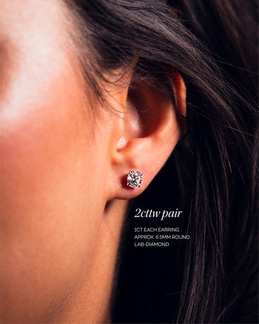 Lab - Diamond Studs - Round - Zen Moissanite
