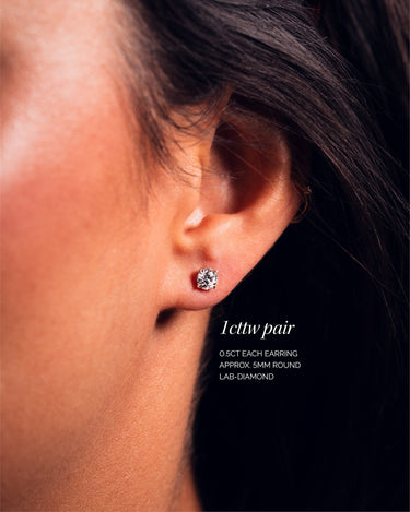 Lab - Diamond Studs - Round - Zen Moissanite
