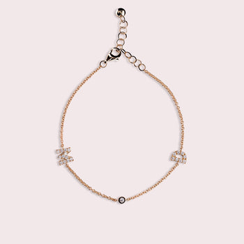 Bracelet à initiale pavée et lunette