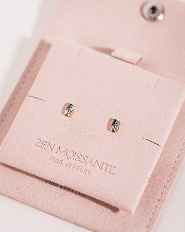 Ready to Ship - Blue Topaz & Lab - Diamond Cluster Earrings - Zen Moissanite