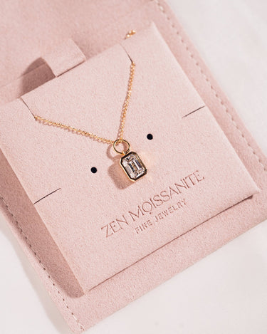 Ready to Ship - Charm - Emerald Bezel - Zen Moissanite
