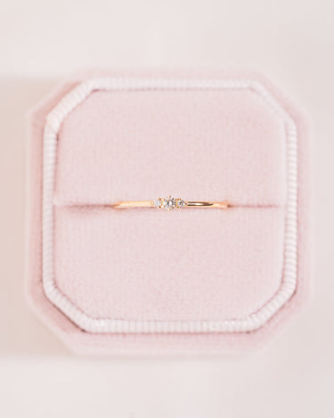 Ready to Ship - Diamond Trio Ring - Zen Moissanite