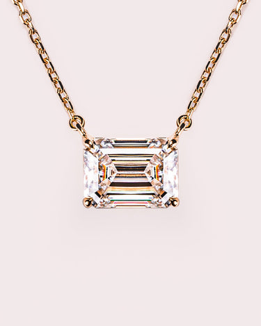 Ready to Ship - Emerald Necklace (East West) - Zen Moissanite