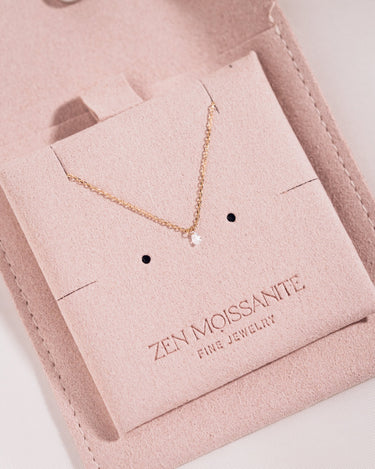Ready to Ship - Floating Pear Diamond Necklace - Zen Moissanite
