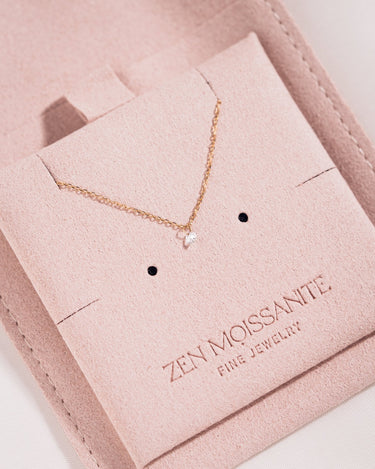 Ready to Ship - Floating Round Diamond Necklace - Zen Moissanite