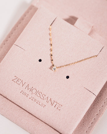 Ready to Ship - Half Twist Chain Pear Diamond Necklace - Zen Moissanite