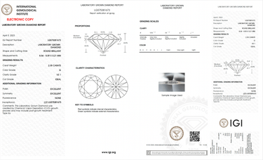 Ready to Ship - Harley - 2.35cte Round Lab - Diamond - Zen Moissanite