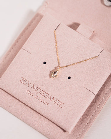 Ready to Ship - White Topaz Kite & Diamond Necklace - Zen Moissanite