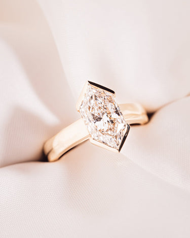 Rowen - Elongated Hexagon - Zen Moissanite