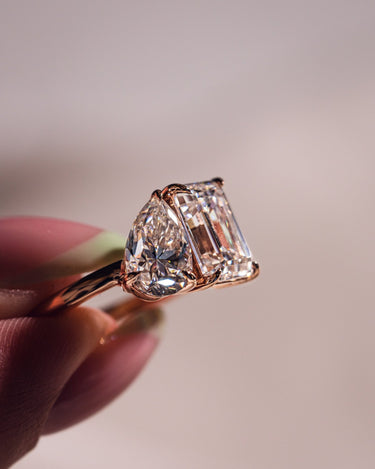 Tiana - Emerald & Pear - Zen Moissanite