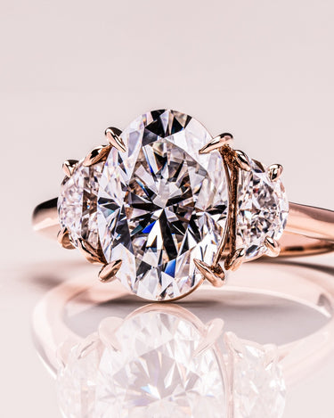 Hannah - Oval & Half Moon - Zen Moissanite