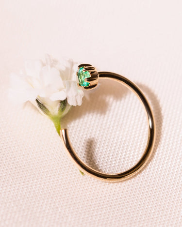Ready to Ship - Emerald Partial Huggie - Zen Moissanite