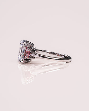 Rhonda - Emerald & Sapphire Trapezoid (Pink) - Zen Moissanite